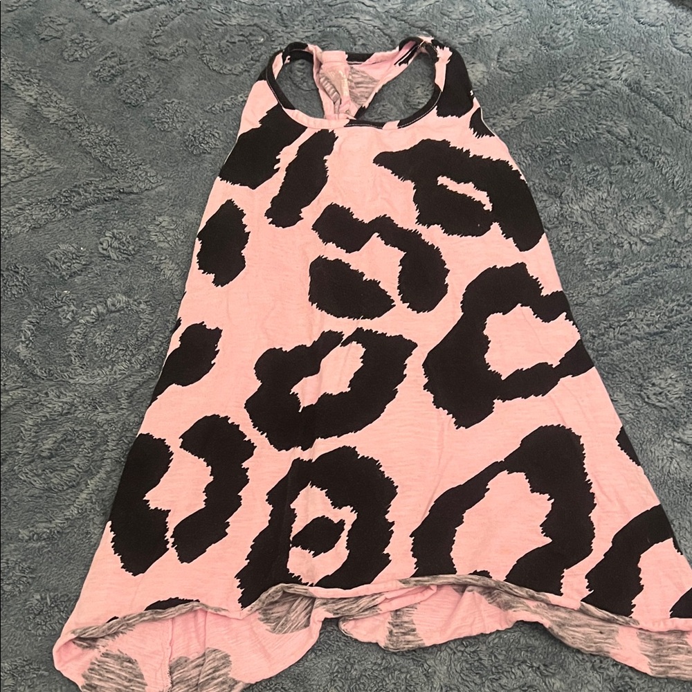 Circo Pink and Black Leopard Print Tank Top